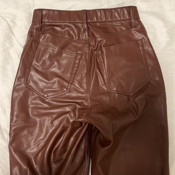Abercrombie The 90s Straight Ultra High Rise Faux Leather Pants Curve Love - Picture 7 of 8